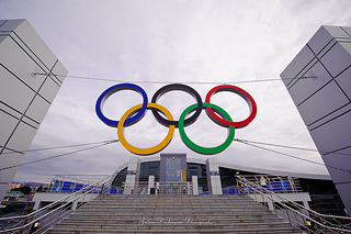Outside the winter olympic venue in Sochi Russia