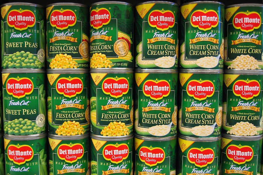 Del Monte canned vegetables are seen for sale Thursday, June 22, 2006, in Berkeley, Calif.  Del Monte Foods Co. Thursday posted sharply higher net income for the latest quarter and announced a plan to cut 85 office jobs. The San Francisco-based packaged food company said its net income for the fourth quarter ended April 30 increased to $57.9 million, or 29 cents a share, from $19.3 million, or 9 cents a share, in the prior fourth quarter. The latest quarter included a gain of 5 cents a share from the sale of a private label soup and infant feeding business and 1 cent a share in earnings from other discontinued operations sold in prior periods. (AP Photo/Ben Margot)