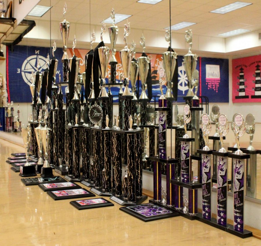 This is the display of all the awards the Strutters received this season. If this is how many the team has won in one season, imagine how many they have won overall.