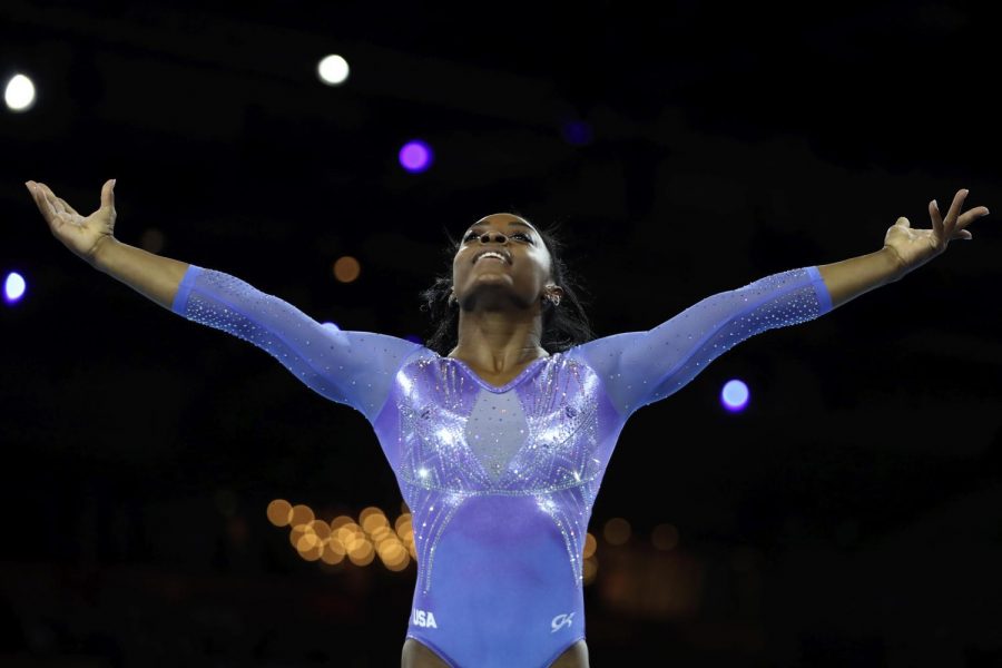 U.S. gold medalist Simone Biles performs at the 2019 Gymnastics World Championships in Stuttgart, Germany.