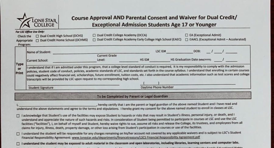 At the end of a semester, before taking a dual credit course, students must fill out the course approval and parent consent form. This is so Allison Wallace, the dual credit counselor, can approve the student for the courses they will list and to make sure that student’s parents are aware of the college level courses. 