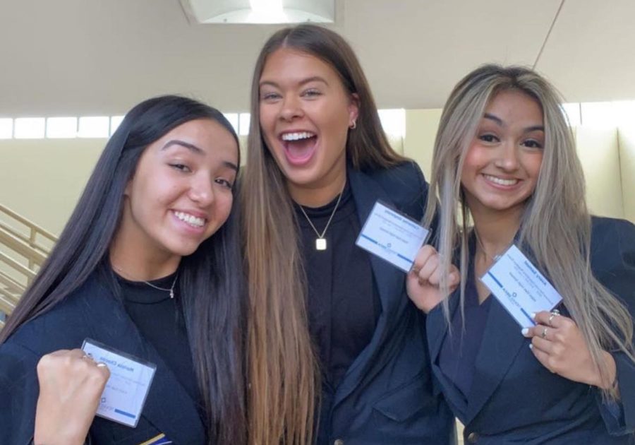 Juniors Marrisa Chacon, Cate Singletary and Avery Samuel are competitive members of the Klein Oak chapter of DECA and are thrilled to be advancing to the state competition. “We presented a business plan about employee engagement,