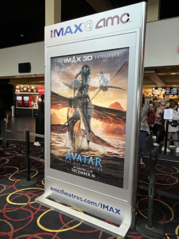 The AMC Willowbrook 24 advertisement showcases the long-awaited Avatar: The Way of Water in 3D. The movie released on Dec. 16, 2022 starring new characters with exciting plotlines.