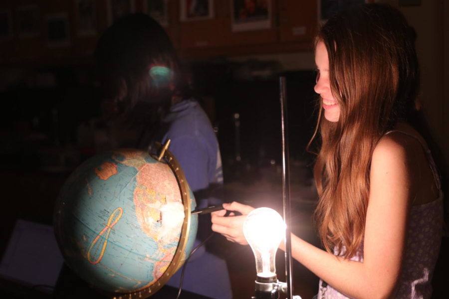Sophomore Skylar Ross studies the Earth in her science course.