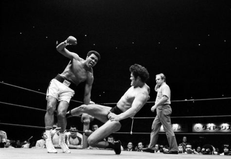 Japanese pro wrestler Antonio Inoki kicks the back of Muhammad Ali’s leg in an attempt to trip him down on the mat during their boxing wrestling bout on June 26, 1976 at the Budokan Hall in Tokyo. Inoki challenged the World Heavyweight boxing champion in a 15-round fight billed as “World Martial Arts championship.” But the fight ended in a draw before the 14,000 spectators who paid from 17 to 1,000 U.S. dollars for their seat. Ali was to receive 6.1 million dollars and Inoki up to 4 million.