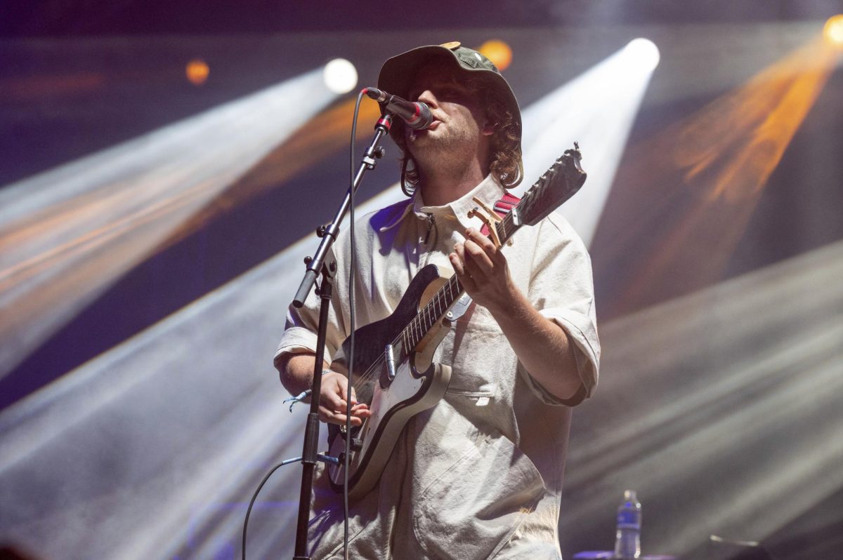 Mac DeMarco performs for a packed crowd at Shaky Knees in Atlanta.